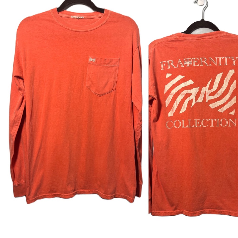• Fraternity Collection The Signature Unisex Long Sleeve Tee Shirt in Salmon